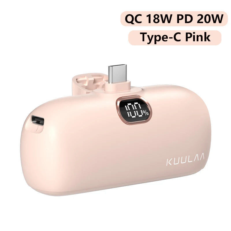 Mini Power Bank 5000mAh - 20W Fast Charging Portable Charger for iPhone & Android