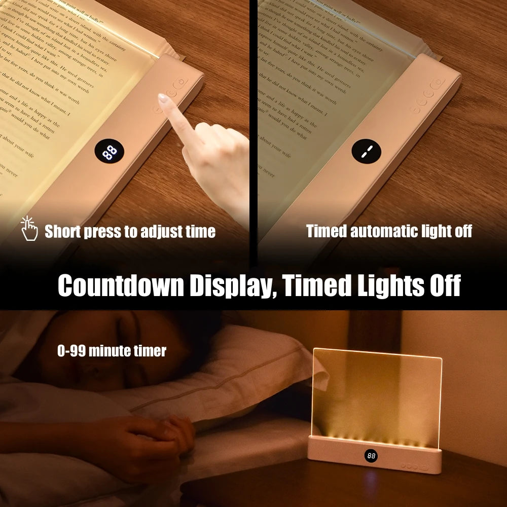 Rechargeable LED Book Light - 3 Color Modes, Adjustable Brightness & Timer